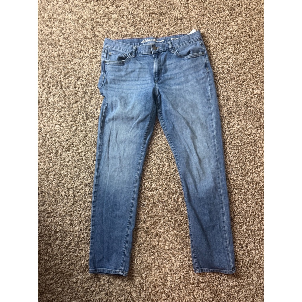 Eddie Bauer Boyfriend Fit Jeans Womens 10 Medium Wash Blue Denim Straight Leg
